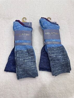 Gold Toe Men's Blue Casual Traveler Socks